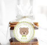 woodland bear baby shower sticker