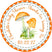 woodland theme baby shower favor label in orange
