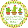 yellow cactus pattern party favor label