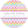 zigzag rainbow pattern party label